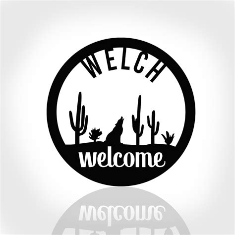Southwestern Welcome Sign Custom Welcome Sign Cactus Welcome Sign Dese