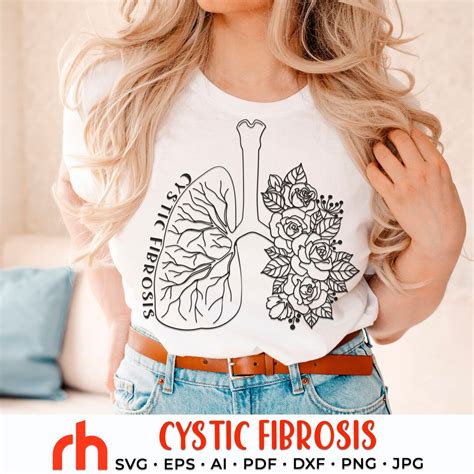 Cystic Fibrosis Svg Lungs With Roses Cut File Respiratory Therapist