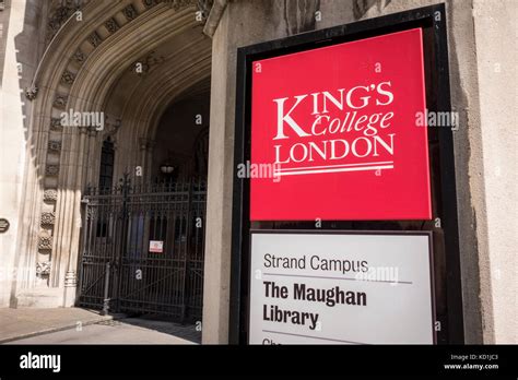 King's College London, Strand Campus, The Maughan Library, entrance and sign. London, UK Stock ...