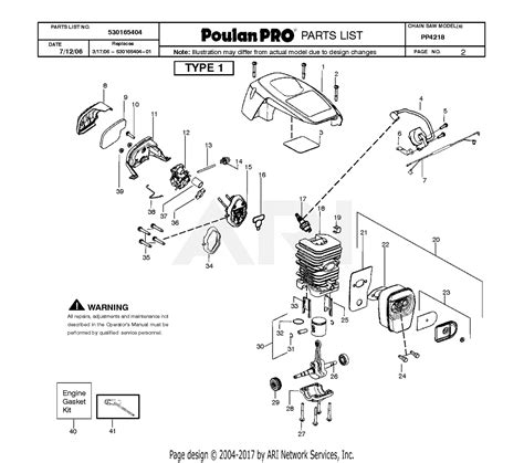 Poulan Pp4218 2012 01 Parts Diagram For Engine