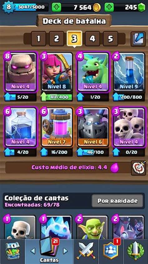 Liga Arena Clash Royale Estratégias e Dicas Deck de Golem