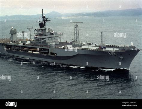 A Starboard Bow View Of The Amphibious Command Ship Uss Blue Ridge Lcc