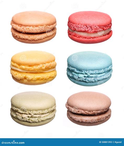 Colorful French Macaroons Collection Isolated Stock Image Image Of