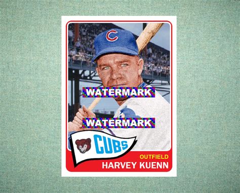 Harvey Kuenn Chicago Cubs Custom Baseball Card Style Etsy