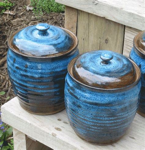 Canister Set 2 Handmade Pottery Canisters 0513002 Etsy Pottery