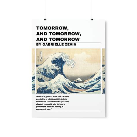 Tomorrow, and Tomorrow, and Tomorrow Book Quote Poster Book Cover Art ...