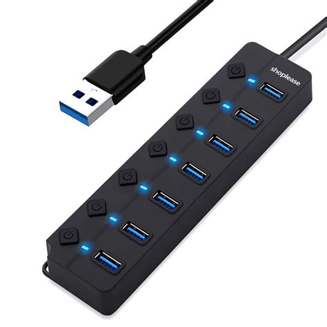 Buy 7 Port USB 3 0 Hub With Individual Power Switches And LED Lights