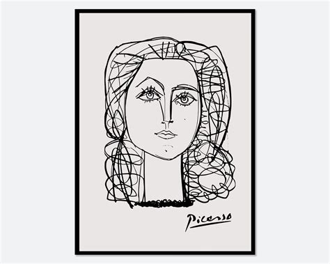 Picasso Portrait Of Francoise Gilot Art Print Pablo Picasso Etsy