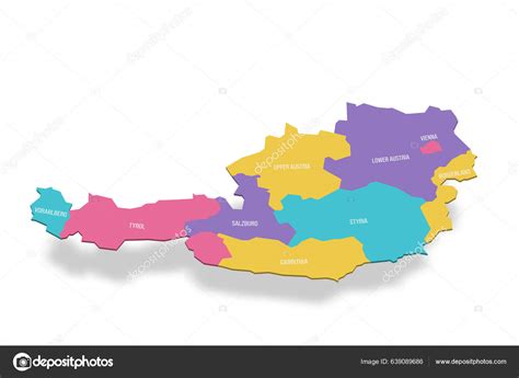 Austria Mapa Pol Tico Las Divisiones Administrativas Estados Federales