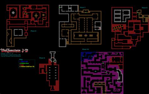 Wolfenstein 3D Episode 1: Floors 6-10 Maps Map for PC by AWing Pilot ...