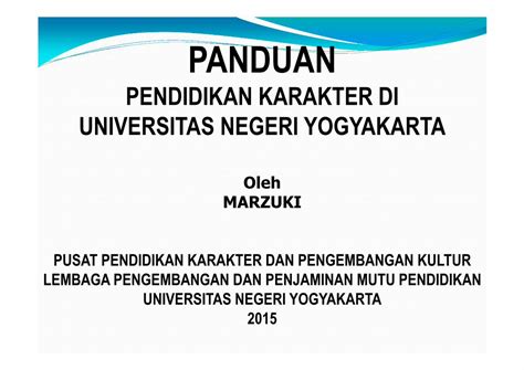 Pdf Panduan Pendidikan Karakteri Di Uny Staffnew Uny Ac Id