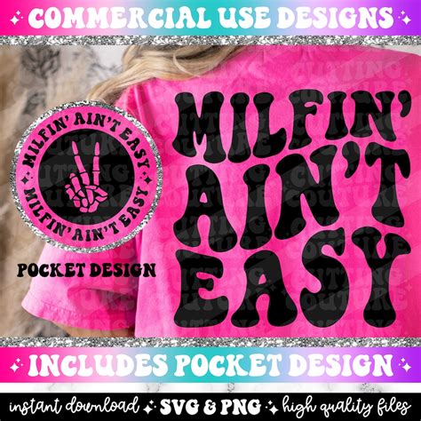 Milfin Ain T Easy Png Milf Svg Cutting File Milf Png Funny Png Retro Png Retro Svg Funny
