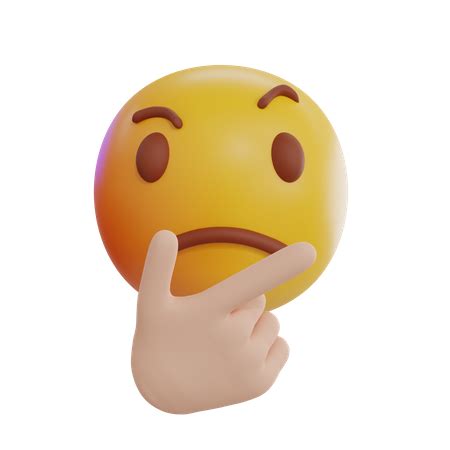 Pensando Cara Emoji Png