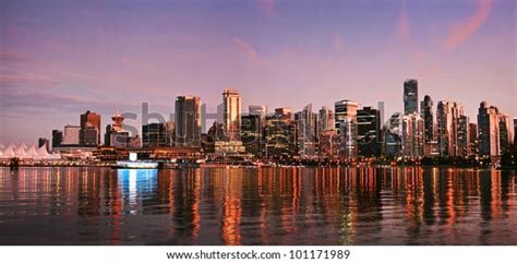 Beautiful View Vancouver Skyline Sunset Seen Stock Photo 101171989 ...