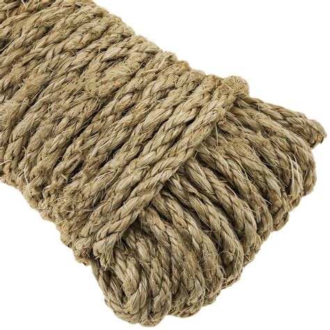 Corde torsadée en sisal 3 torons 20 m x 6 mm naturel Cablematic