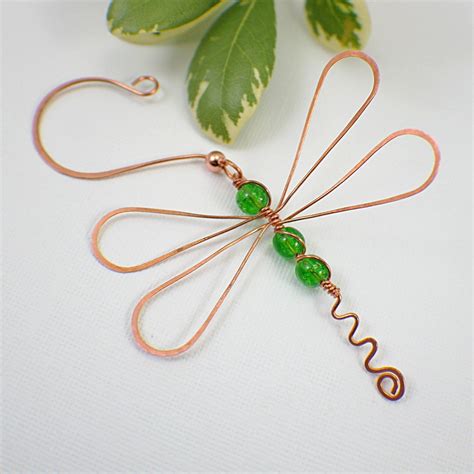 Items Similar To Dragonfly Ornament Copper Green Pick Your Color Wire