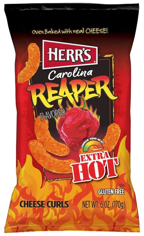 Herr S Carolina Reaper Flavored Extra Hot Cheese Curls G USA