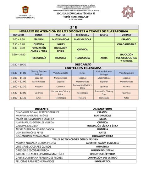 Sec Tec Jesus Reyes Heroles Tercer Grado T Matutino