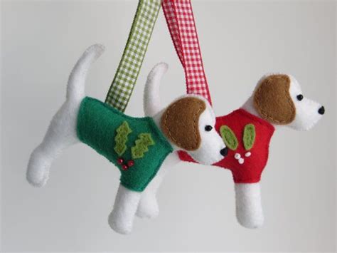 Beagle Hand Sewn Felt Dog Christmas Tree Ornament Etsy Uk Felt