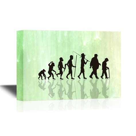 wall26 Human Evolution Canvas Wall Art - Human Evolution Process - Gallery Wrap Modern Home ...