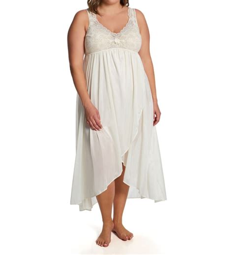 Womens Shadowline 35737x Plus Silhouette Nylon Tricot Hi Low Gown