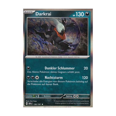 Darkrai 136 197 Holo Obsidianflammen Pokemon Karte günstig kaufen