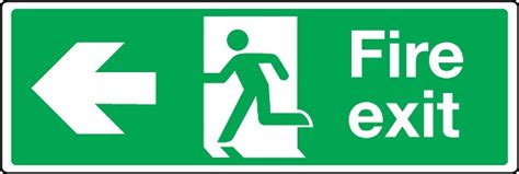 Fire Safety Extra Large Fire Escape Route Arrow Left Sign Stocksigns