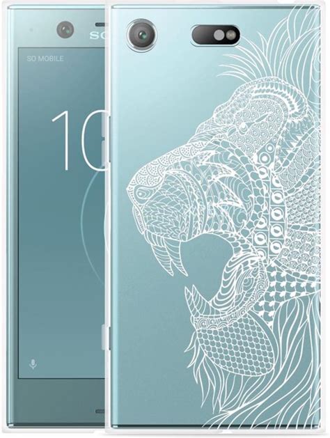 Sony Xperia XZ1 Compact Hoesje Leeuw Mandala Wit Bol