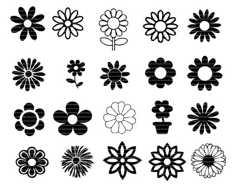 Free Silhouette Simple Flower Svg Svg Png Eps Dxf File