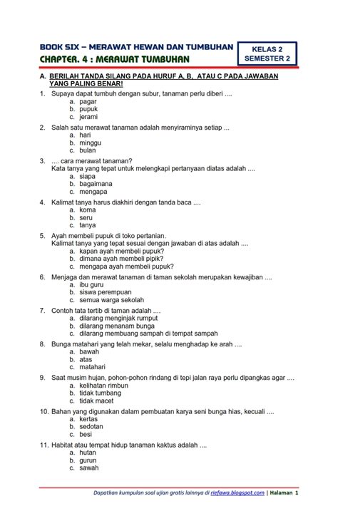 Soal Uts Sbdp Kelas 2 Semester 2 Tema 5 Homecare24