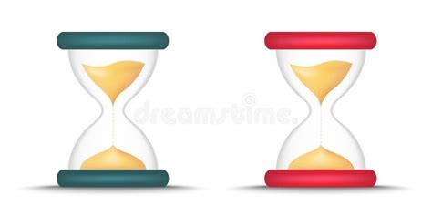 Hourglass Sandglass 3d Icon Set Different Vector Illustrations Isolated On White Background