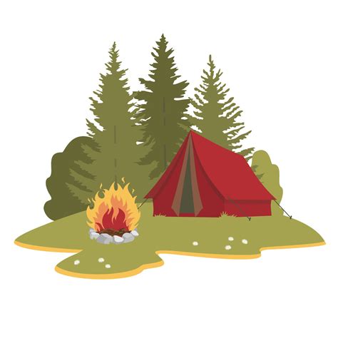 Tent And Campfire Clipart