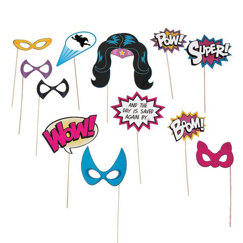 Superhero Girl Photo Stick Props Orientaltrading Superhero Photo