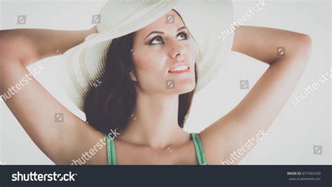 Beautiful Woman Bikini On White Background Stock Photo Shutterstock