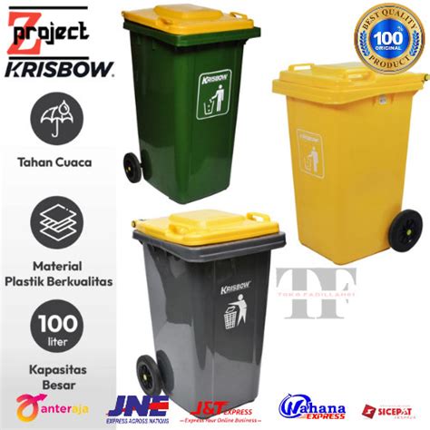 Jual Krisbow Tempat Sampah Outdoor 100 Ltr Dengan Roda Tong Sampah