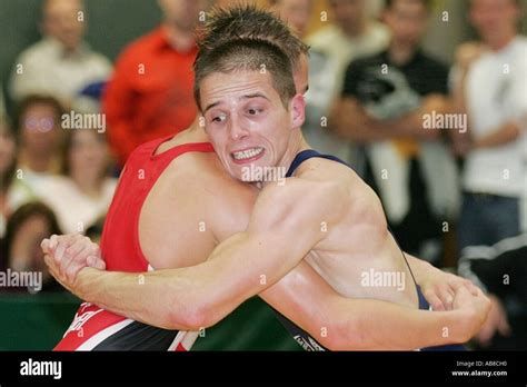 Two Wrestlers Fighting Germany Stock Photo Alamy