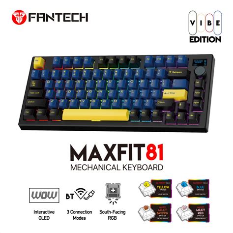 FANTECH MAXFIT VIBE EDITION MODULAR MECHANICAL KEYBOARD Upgraded Kailh Hot Swappable Sockets
