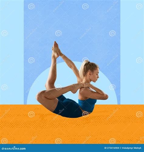 Flexible Young Sportive Girl Training Doing Yoga And Stretching Exercises Meditation And