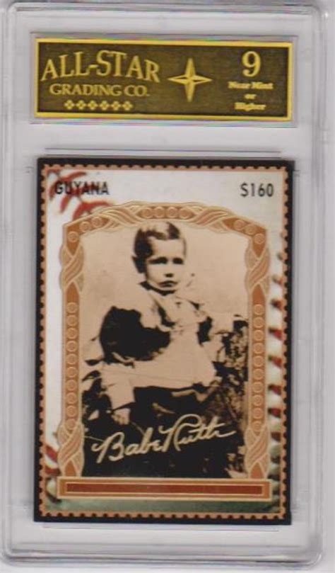 1996 Babe Ruth Guyana 160 Dollar Stamp Trading Card 7 Etsy UK