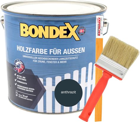 Bondex Holzfarbe für Aussen 7 5L inkl Flächenstreicher und Rührstab