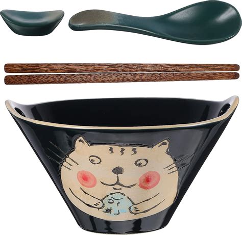 Kichvoe Ceramic Ramen Bowl Set 19 12CM Porcelain Noodle Bowl With