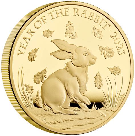 Gold Five Ounces 2023 Year Of The Rabbit Coin From United Kingdom