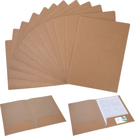 Kraft Paper File Folder A4 Square Cut Two Pocket Folders Storage