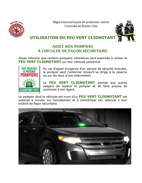 Feu Vert Clignotant Municipalit De Roxtonfalls