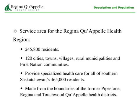 Ppt Regina Quappelle Health Region Overview Powerpoint Presentation