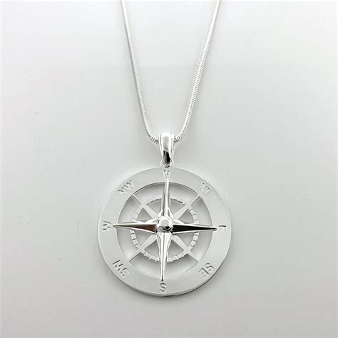 Sterling Silver Smooth Compass Rose Pendants Cape Cod Jewelers