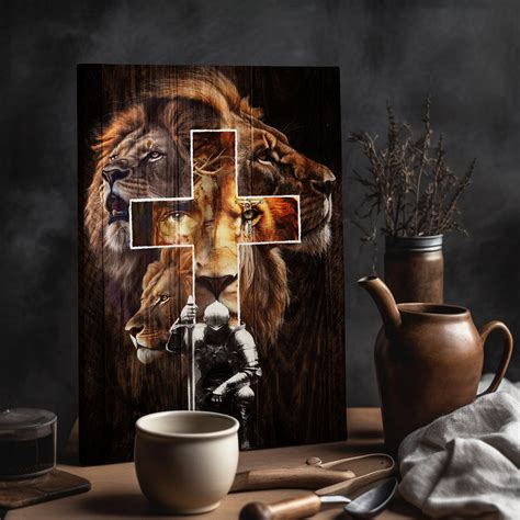 Canvas Lion God Armor of God - God Wall Art Home Decor - Christian Gift ...