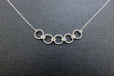 50th Birthday Gift | Five Rings Necklace - MarciaHDesigns