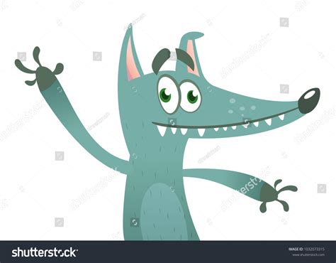 Cute Cartoon Wolf Character Wild Forest Stock Vector Royalty Free