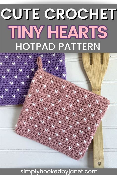 Free Tiny Hearts Colorwork Hot Pad Pattern Crocheting Love Simply Hooked By Janet
